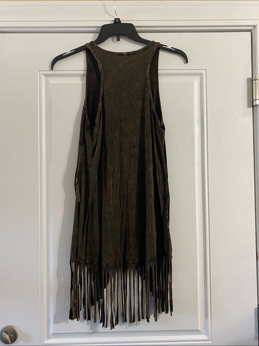 T Party Fashion Olive-Tone Fringe Tank Top - Picture 3 of 3